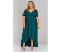 зеленое платье в пол для полных