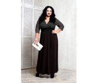 классическое черное платье для полных